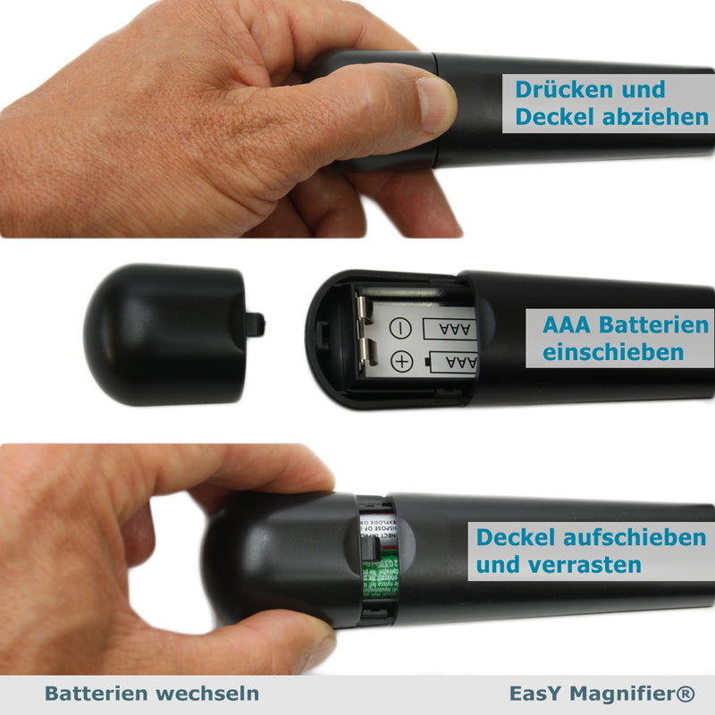 EasY Magnifier Grosse rechteckige Leselupe batterien