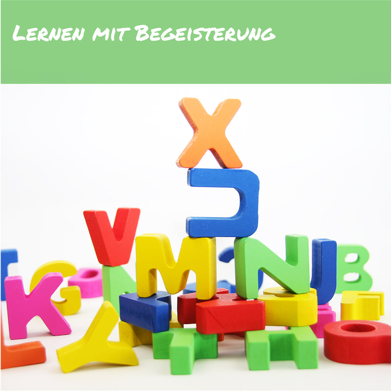 easy foxy toy alphabet holzpuzzle fuer kinder ab 3 jahre buchstabenturm