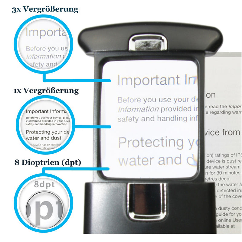 easy magnifier lupen mit licht